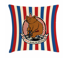 Circus Mascot on Bicycle Pillow Cover