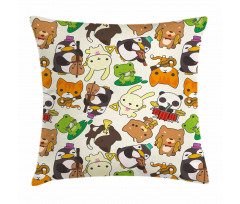 Cartoon Animal Music Pillow Cover
