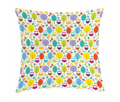 Colorful Forest Owls Pillow Cover