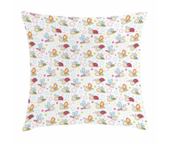 Flower Dragonfly Bugs Pillow Cover