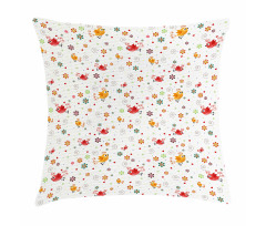 Birds Swirls Flowers Pillow Cover