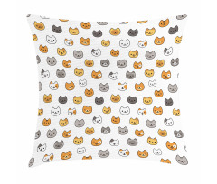 Happy Funny Kittens Pillow Cover