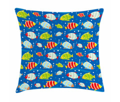 Vibrant Fish Marine Art Pillow Cover