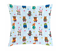 Animals Winter Clothing Pillow Cover