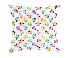 Owls Face Expressions Pillow Cover