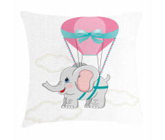Elephant Air Balloon Pillow Cover