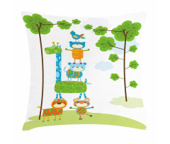 Funny Jungle Creatures Pillow Cover