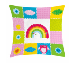 Squares Rainbow Nature Pillow Cover