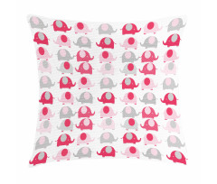 Abstract Elephants Dots Pillow Cover