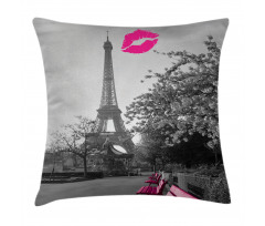 Romantic City and a Kiss Pillow Cover