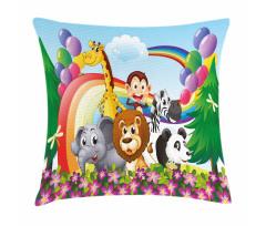 Animals at the Hilltop Pillow Cover