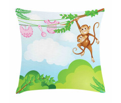 Monkey Swinging Kid Pillow Cover