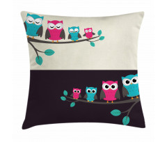 Family of Owls Pillow Cover