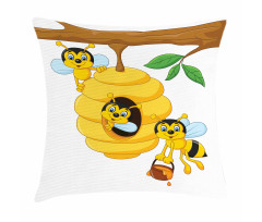 Tree with Beehive Honey Pillow Cover