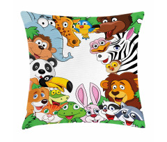 Tropical Jungle Animals Pillow Cover