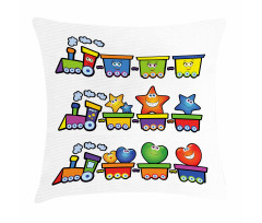Cheerful Happy Trains Pillow Cover