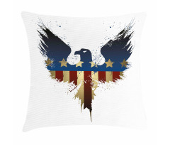 USA Flag Bird Silhouette Pillow Cover