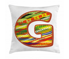 G Red Calligraphy Name Pillow Cover