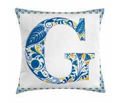 Tile Designed Letter G Pillow Cover