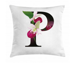 Lady Slipper Flower Pillow Cover