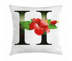 Hibiscus Green Leaves Pillow Cover