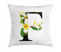 Frangipani Green Theme Pillow Cover