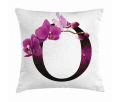 O Alphabet and Orchid Pillow Cover