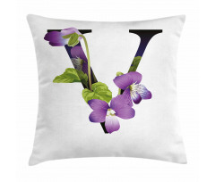 Viola Sororia Flower Pillow Cover