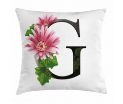 Gerbera Blossom G Font Pillow Cover