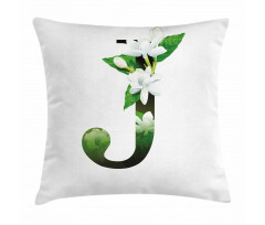 Abstract Jasmine and J Pillow Cover