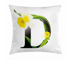 D Silhouette Daffodils Pillow Cover