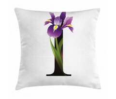 Iris Flowers Capital I Pillow Cover