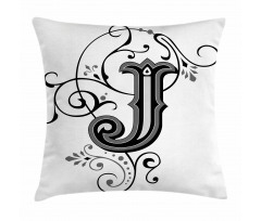 Noble Royal Initials J Pillow Cover