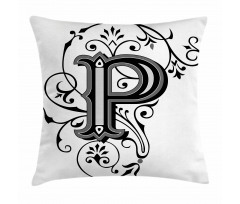 Floral Essence Initial Pillow Cover
