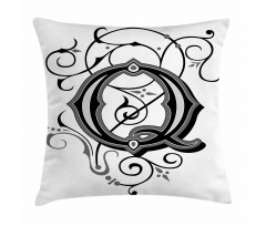 Gothic Q Flowers Art Pillow Cover