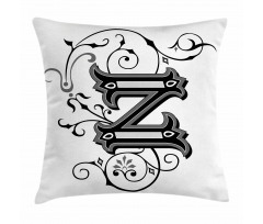 Calligraphic Capital Z Pillow Cover