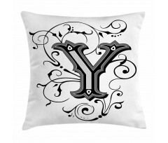 Capital Y Calligraphy Pillow Cover