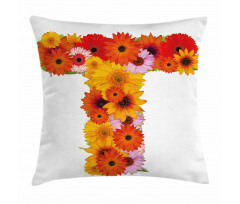 T Shaped Floral Design Pillow Cover
