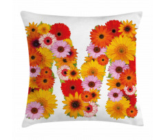 Flower Alphabet Daisy Pillow Cover
