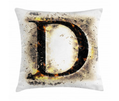 Blazing Uppercase D Pillow Cover