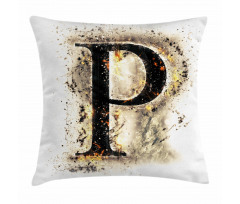 P Sign with Embers Pillow Cover