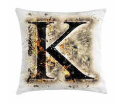 Smoked Letter K ABC Pillow Cover