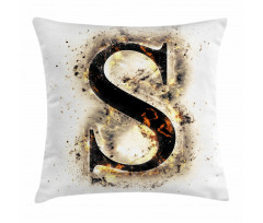 Uppercase S Fiery Hot Pillow Cover