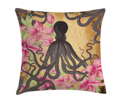 Kraken Roses Leaves Pillow Cover