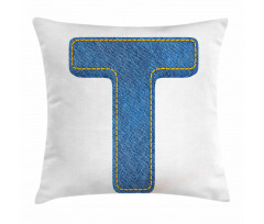 Blue Jean Texture T Pillow Cover