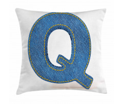 Conceptual Denim Font Pillow Cover