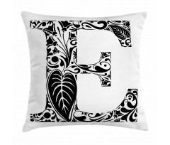 Floral Swirls Big Leaf Pillow Cover