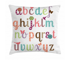 Girly Feminine Alphabet Pillow Cover