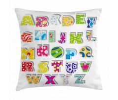 Alphabet Set Colorful Pillow Cover