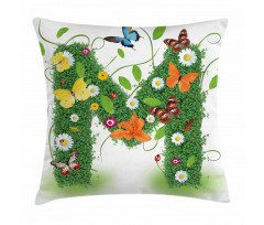 Flower and Butterfly M Pillow Cover